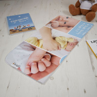 Baby Boy Info Blanket