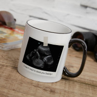 personalised Baby Scan Two Tone Mug Black