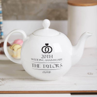 personalised 20th Anniversary Family Name Pot Belly Teapot