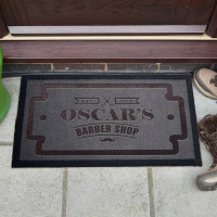 personalised Barbershop Doormat
