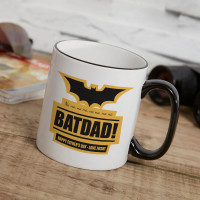 personalised Batdad Two Tone Mug Black