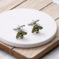 personalised bee cufflinks