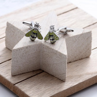 personalised bee cufflinks