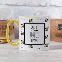 personalised yellow two tone mug