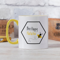 personalised yellow two tone mug