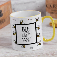 personalised yellow two tone mug