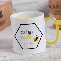 personalised yellow two tone mug