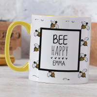 personalised yellow two tone mug