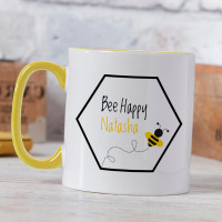 personalised yellow two tone mug