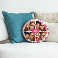 personalised Best Friend Round Collage Cushion 18"