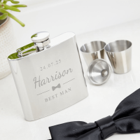 Best Man 6oz Plain Hip Flask