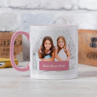 personalised Best Mum Ever Two Tone Mug Pink