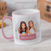 personalised Best Mum Ever Two Tone Mug Pink