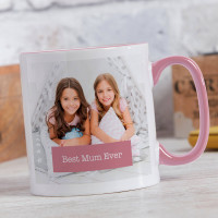 personalised Best Mum Ever Two Tone Mug Pink