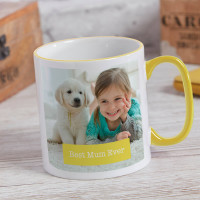 personalised Best Mum Ever Two Tone Mug Yellow