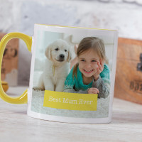 personalised Best Mum Ever Two Tone Mug Yellow