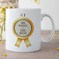 personalised Best Teacher Award Latte Coffee Mug