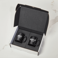 Chalk Design Black Satin Mugs Gift Set