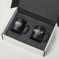 Chalk Design Black Satin Mugs Gift Set
