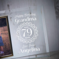 personalised Happy Birthday Crescent Frame for 6x4" Photo
