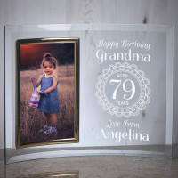 personalised Happy Birthday Crescent Frame for 6x4" Photo