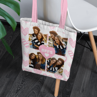 personalised BFFS 4 Photo Canvas Tote Bag