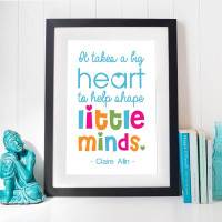 personalised Help Shape Little Minds Wall Art 