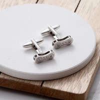 personalised Bike Chain Cufflinks Gift Set