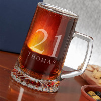 Personalised Glass Tankard Age Design