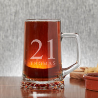 Personalised Glass Tankard Age Design