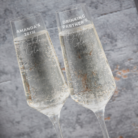 Birthday Celebration Boutique Gifts Prosecco Double Glass With Bottle Gift Set 