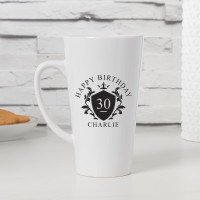 Personalised Birthday crest latte mug