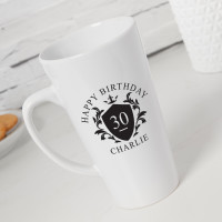 Personalised Birthday crest latte mug