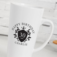 Personalised Birthday crest latte mug