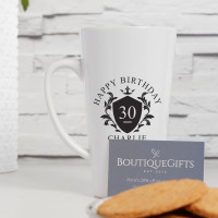 Personalised Birthday crest latte mug