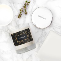 personalised Black & Gold Personalised Candle