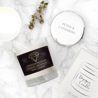 personalised Diamond Wedding Anniversary Personalised Candle