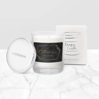 personalised Black & Gold Personalised Candle