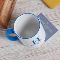 personalised Elegant Name Monogram Two Tone Mug Blue