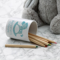 personalised Blue Rocking Horse Pen Pot