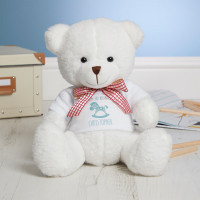 Blue Rocking Horse White Millie Teddy Bear