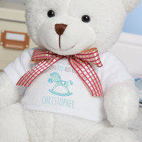 Blue Rocking Horse White Millie Teddy Bear