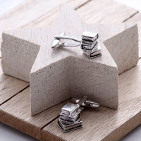 personalised Pile of Books Cufflinks Gift Set