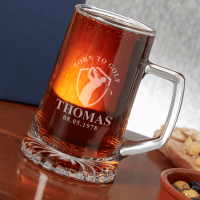 Born To Golf Glass Tankard