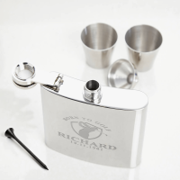 Born To Golf 6oz Plain Hip Flask