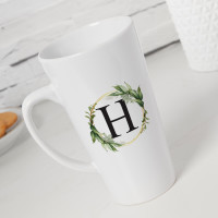 personalised Botanical Leaves Tall Latte Mug