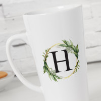 personalised Botanical Leaves Tall Latte Mug