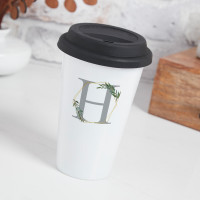 personalised Botanical Monogram Travel Mug