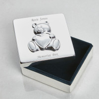 personalised Square Box with Bear