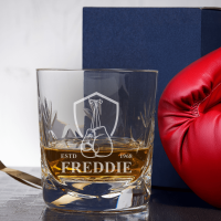 Boxing Gloves Crest 400ml Whiskey Tumbler 